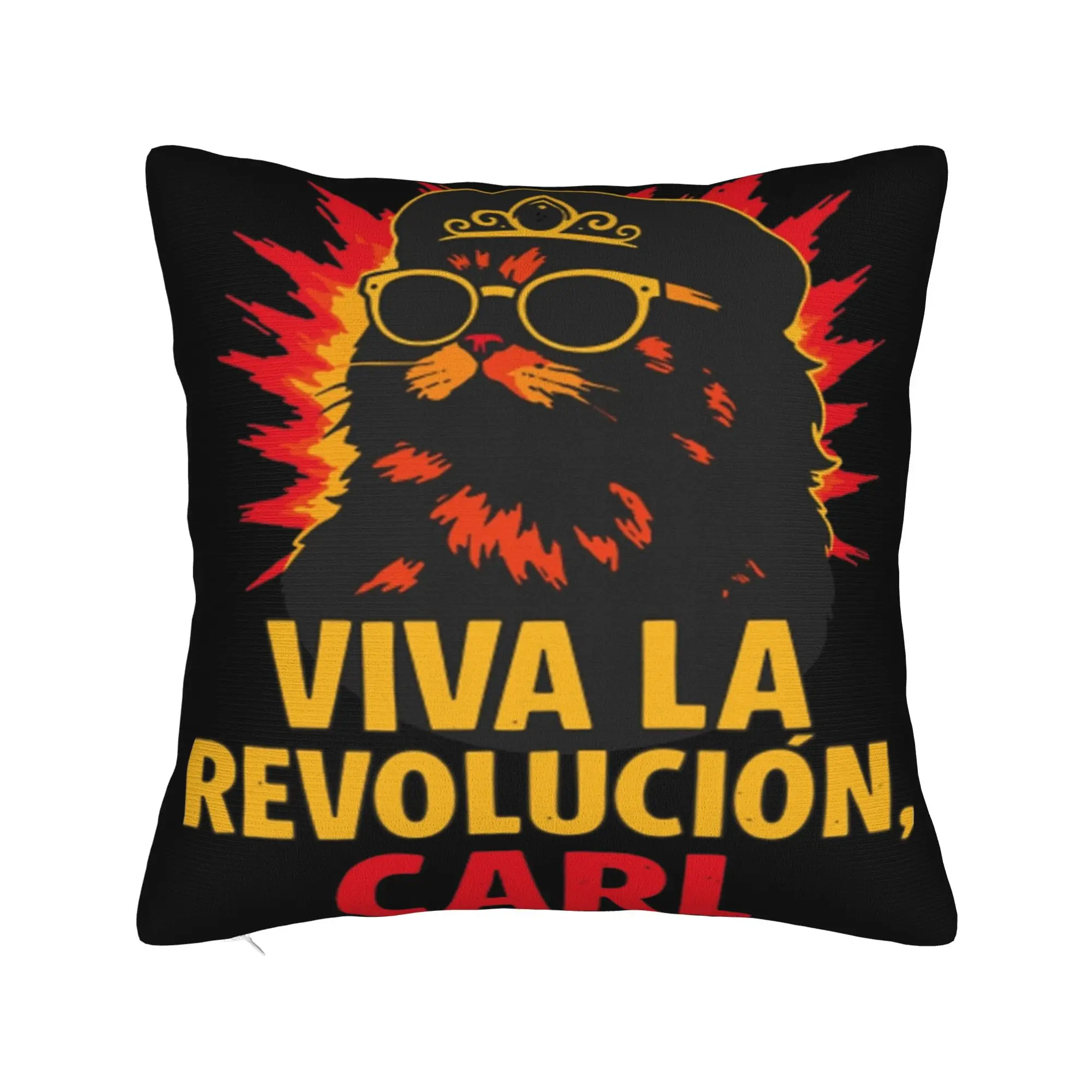 Viva La Revolution Carl Cat Lover Pillowcases Merchandise Printed Cushion Cover Gift  Pillow Case Cover Home Multiple Sizes