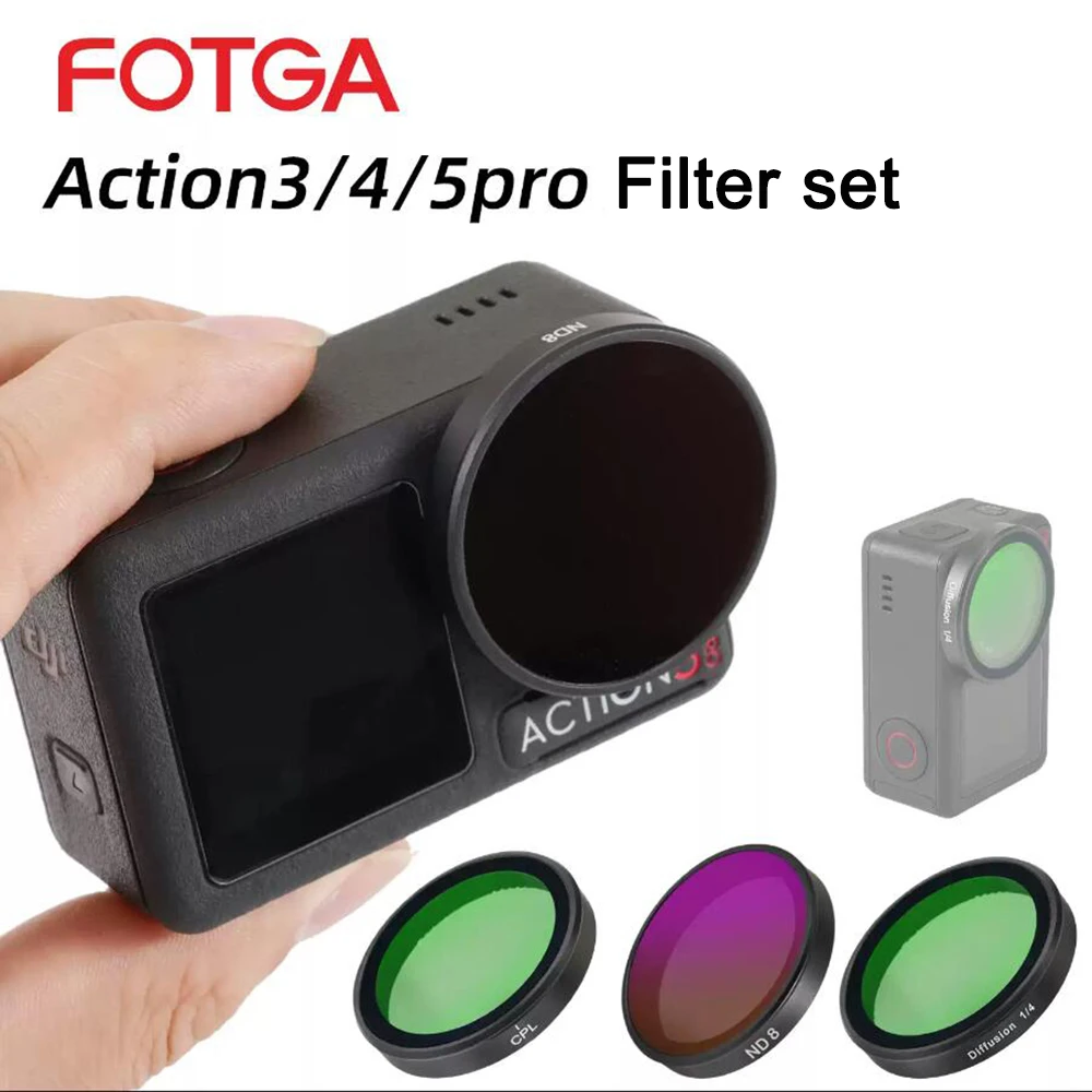 

FOTGA Camera Lens Filter For Action 3/4/5 pro Filters ND Filter Set CPL Polarizers Nimming UV Black Flexible lenses Accessories