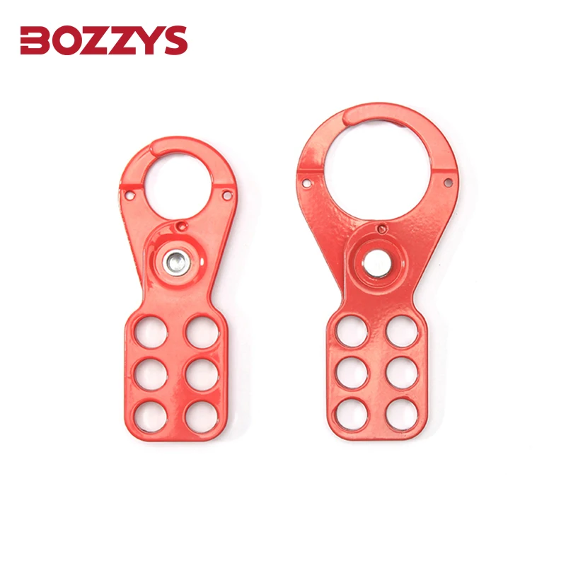 BOZZYS Anti-rust 6-holes Steel Lockout Hasp with High Temperature Plastic-coated for Lockout Tagout Equipment Management