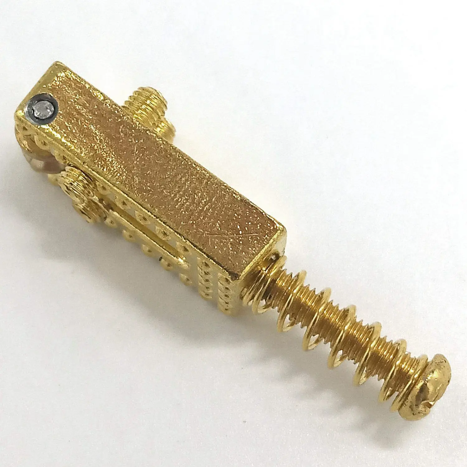 6 ชิ้นกีตาร์ไฟฟ้า ST Roller Bridge Tremolo Saddles พร้อมประแจสําหรับ Stratocaster Telecaster Gold