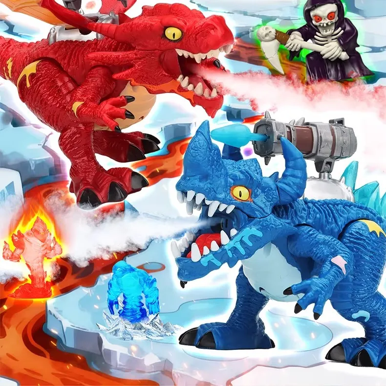 

Aweppop Over 72 Surprises Dragon Collectible Playset Treasure Chest with Fire Ice Dragons Action Figures Kids Toys