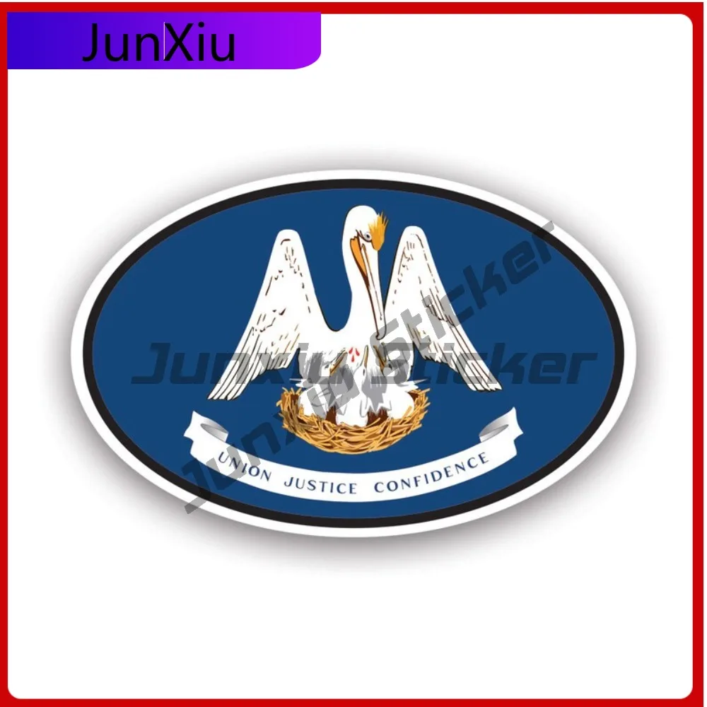 

Louisiana Flag Oval Sticker Creative Decals V4 La Euro State Flag Patriotic Car Sticker Vinyl Decal Waterproof Durable Outdoor