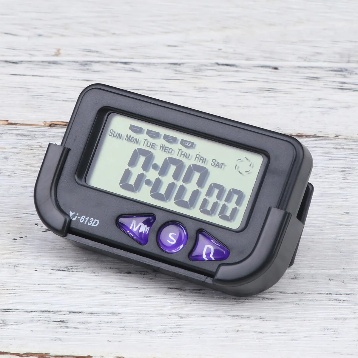 Car Electronic Digital Clock Black Crystal Dial LCD Display Mini Vehicle Mounted Clock Easy Install Car Home Second Chronograph