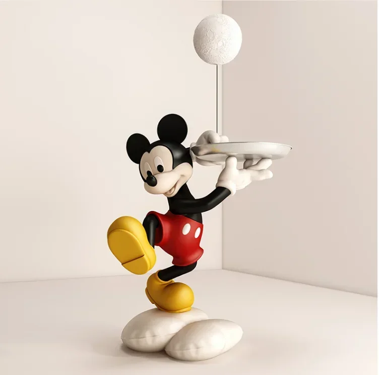 108cm Disney Cartoon Anime Micky mouse Tray LED Light action figure Collection model Living Room Study Statue Home Decoration