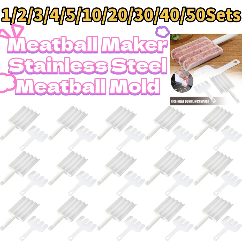 1/2/3/4/5/10/20/30/40/50Sets Meatball Maker Stainless Steel Meatball Mold for Easy Homemade Meatballs Sandwich Perfect
