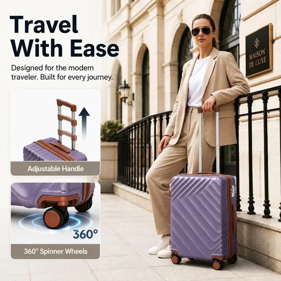 6-Piece Hard Shell Expandable Luggage Set, Airline Approved Carry-On
