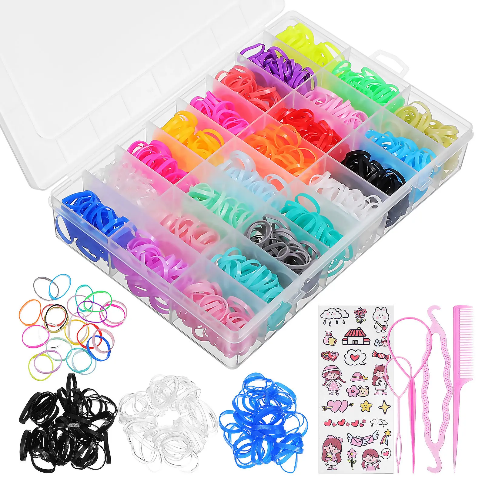 

Набор мини-резинок для волос: цветные, прочные, бережные к волосам, для ежедневного использования, для укладки волос для женщин