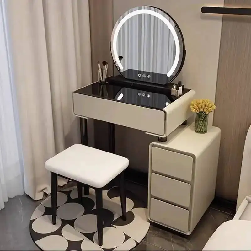 

Chair Dressing Drawer Table Affordable Jewelry Essentials Mirror Texture Cabinet Dressing Table Storage Wood Coiffeuse Furniture