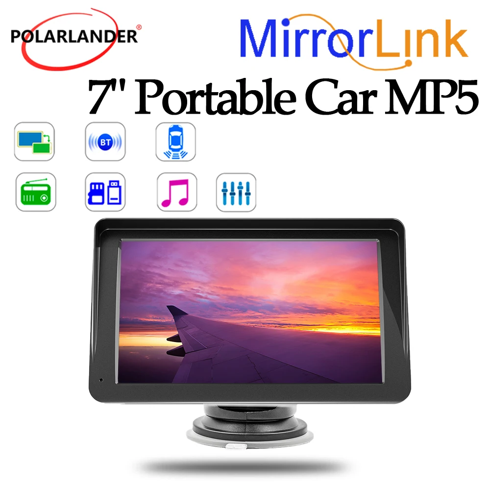 

Wireless Carplay Monitor Wireless Carplay Android Auto Airplay Car Multimedia Player 7" Portable Bluetooth Car MP5 Player