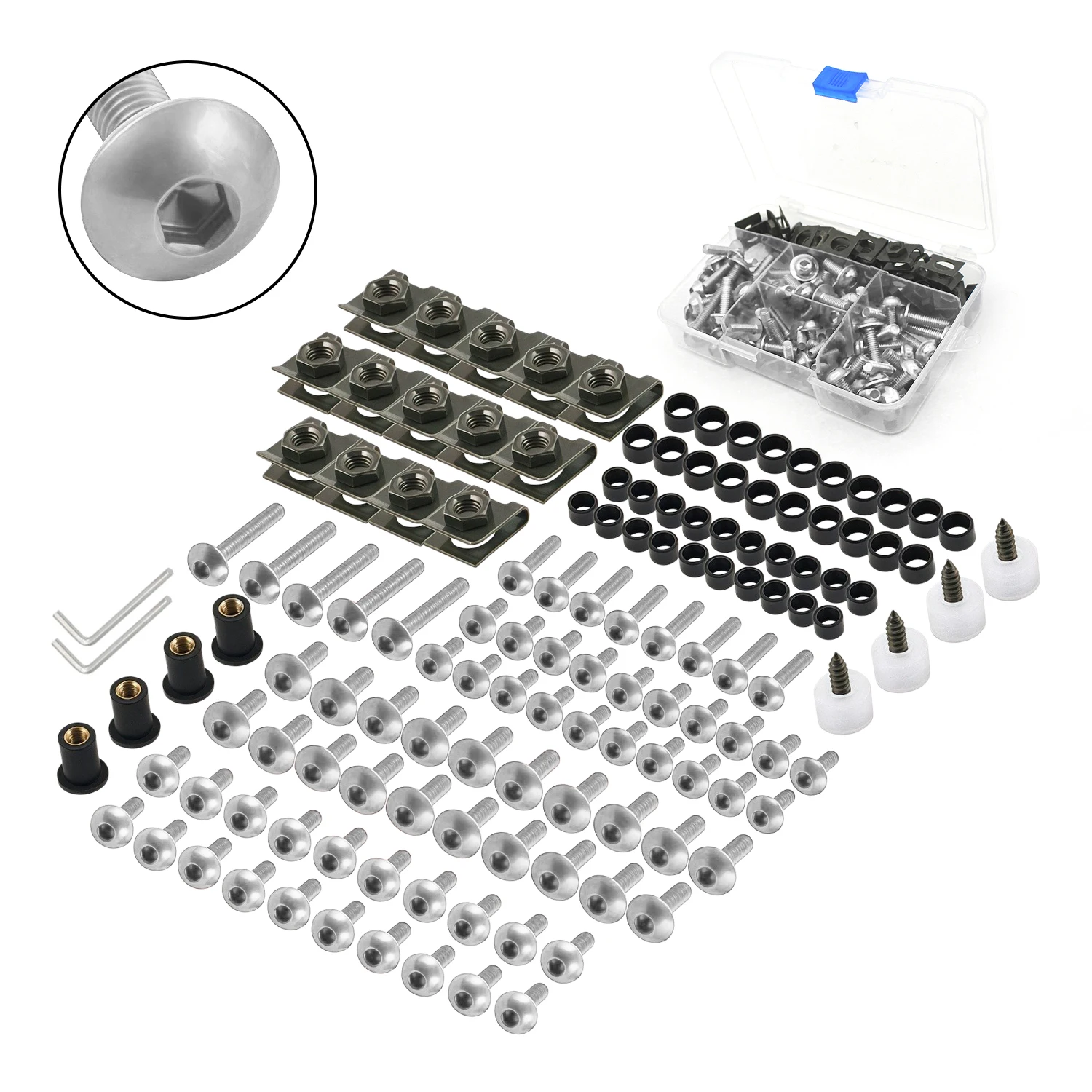 Motorradzubehör für YAMAHA YZF R1 R15 R25 R3 R6 R125 R15 R25 MT03 MT07 MT10 MT-09 MT-07 M5 M6 Schrauben- und Muttern-Set Bunt – Detail 16