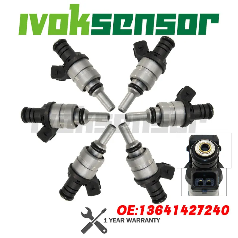 1/6PCS Fuel Injector Nozzle 1427240 for BMW E46 E39 X3 Z3 Z4 3 5 Siemens Deka Flow Matched Engine 2.5L 13537546244 1439800