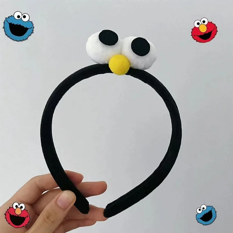 Sesame Street ELMO COOKIE MONSTER anime peripheral cartoon cute and funny big-eyed girl makeup face wash broken hair headband