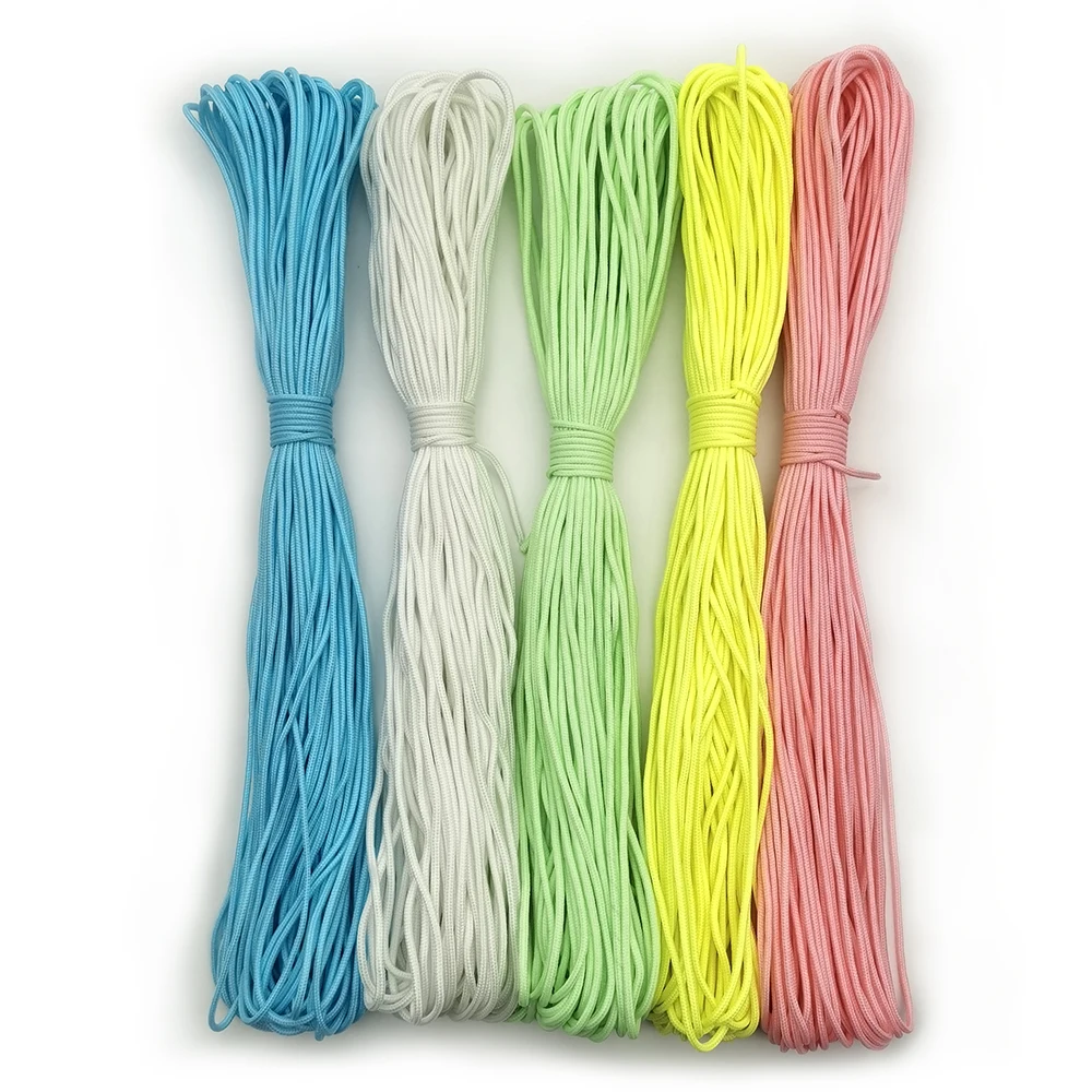 31M/15M/8M Durchmesser.2Mm Leuchtendes Paracord-Armband Geflochtenes Seil Lanyard für Schmuckherstellung Schmuck DIY Handgewebtes Seil