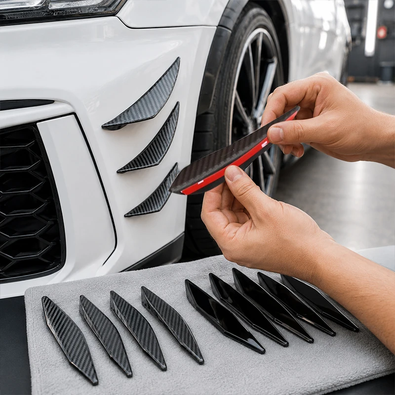 

Front Bumper Lip Decoration Diffuser Splitter Fins Body Spoiler Canard Car Sticker Installation Exterior