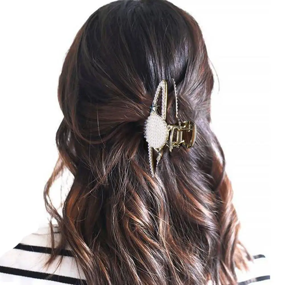 Hairpins Girls Large Ponytail Clip for Thick Hair Hair Crab Korean Style Barrette Women Hair Clip Planet Pearl Claw Clip