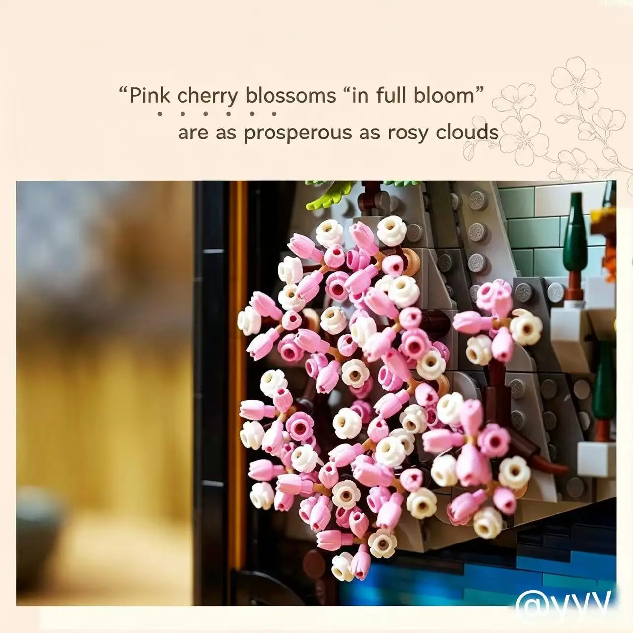 1892pcs Japanese cherry blossom landscape hanging picture frame art life assembly collection ornaments birthday Christmas gift view 3