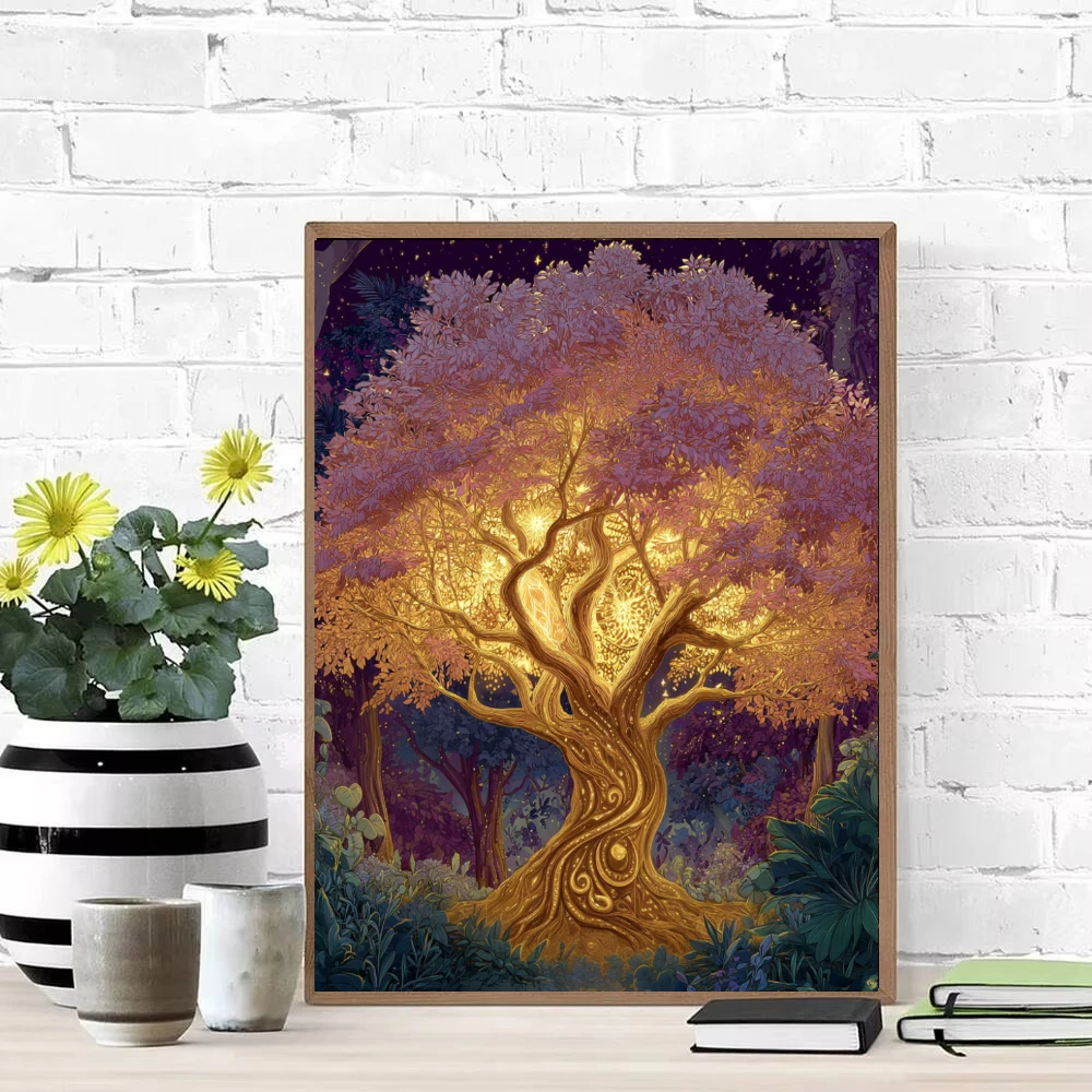 Spiritual Sacred Geometry Tree Jigsaw Puzzles Wall Decor 500/1000/1200/2000 PCS Home Decor for Living Room Bedroom Gift No Frame