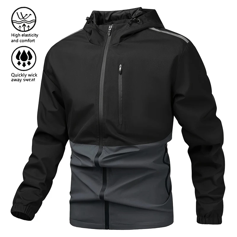 Man Waterproof Windproof Jacket Coats Men Cargo Hooded Hiking Outdoor Jackets Male Multi Pocket Sport Work Outerwear Windbreaker