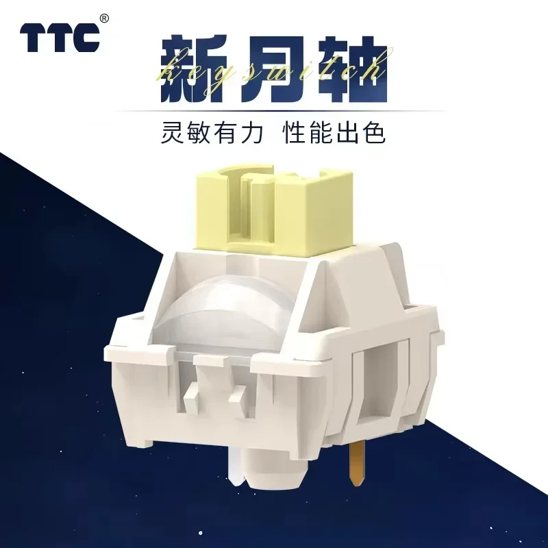 TTC New Moon Switch 42g Linear Switch 3Pin POM Mechanical Keyboard Custom Switches RGB Prelubrication Gaming Keyboard Switch