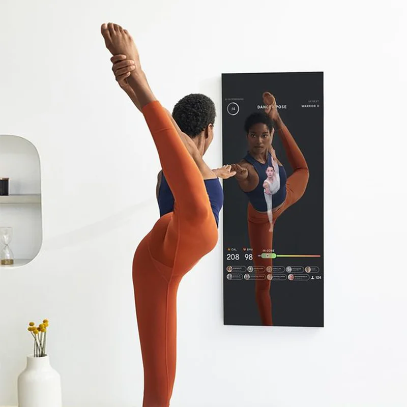 

Android Smart Touch Screen on Mirror With Light Vertical Wall Fitness Mirror Workout for Home Gym