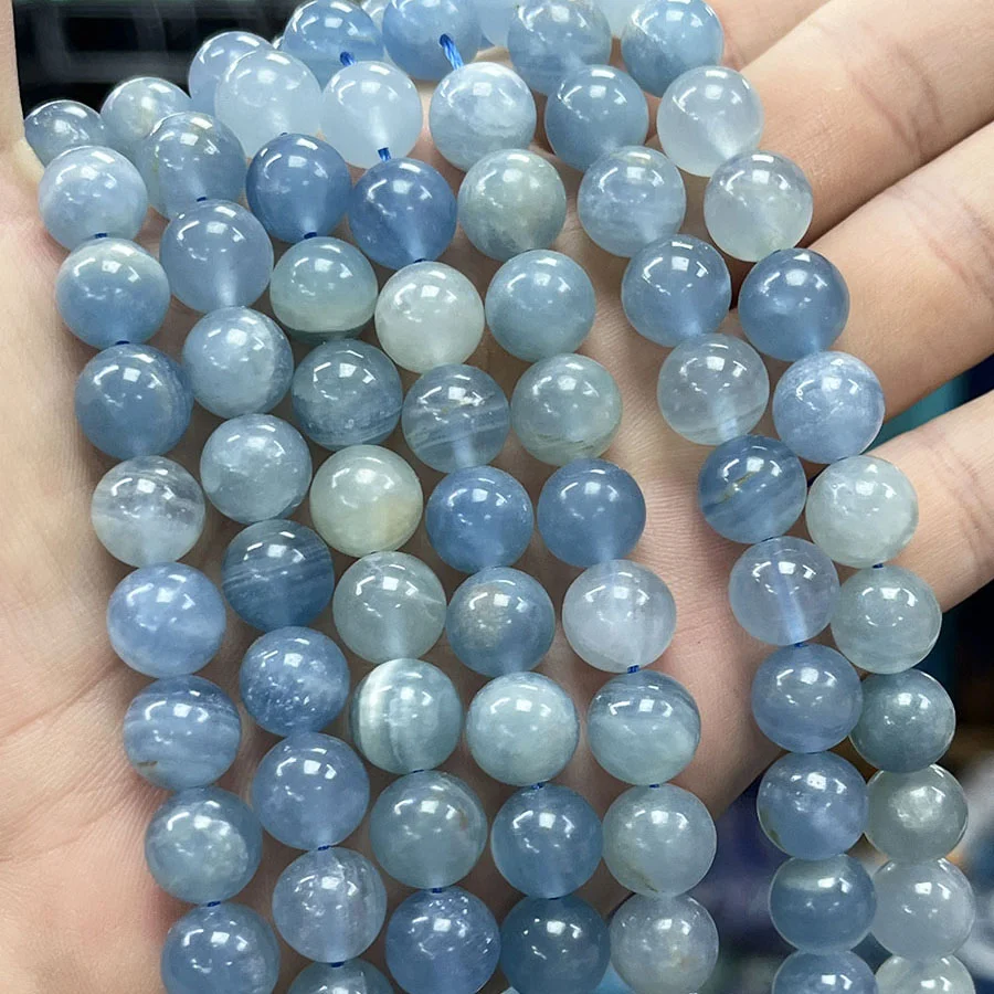 

Natural blue calcite semi loose beads for bracelets necklaces