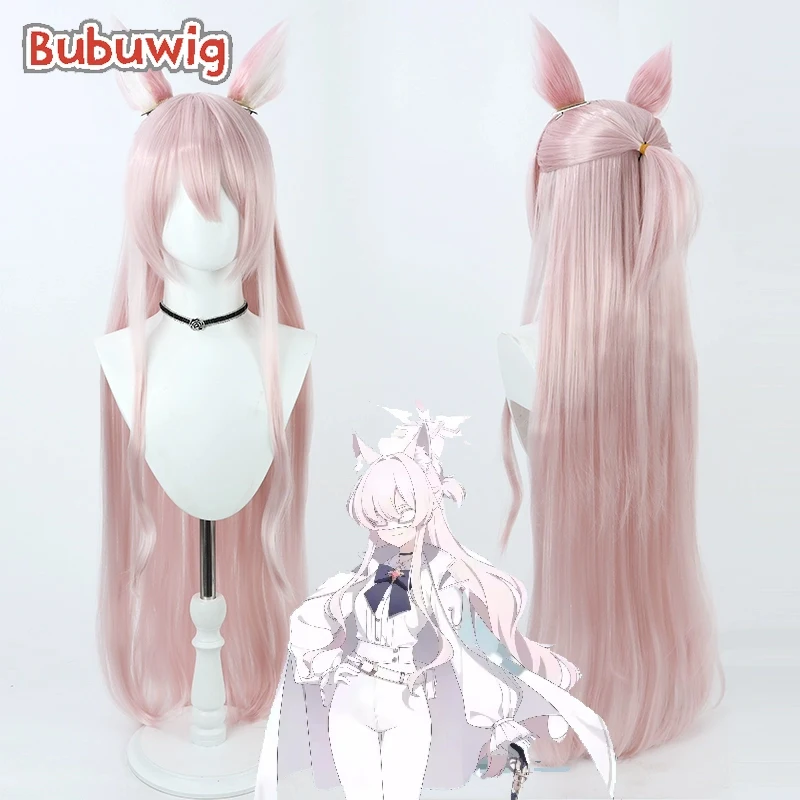 Bubuwig Synthetic Hair Kiyokawa Akira Cosplay Wigs Blue Archive Kiyokawa Akira 100cm Long Straight Light Pink Wig Heat Resistant