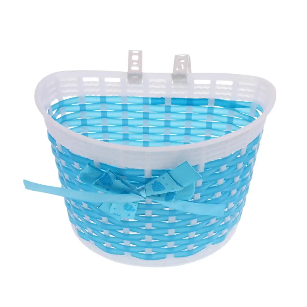 Front Bike Basket Lightweight Plastic Detachable Handlebar Accessory for Kids Children Outdoor Use