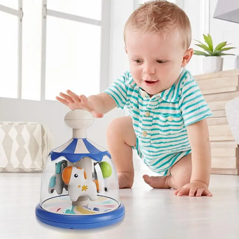 Toddler Carousel Toy Interactive Developmental Toy Adorable Colorful Rotating Learn Cause Effect Activity For 2-4 Year Olds Kids