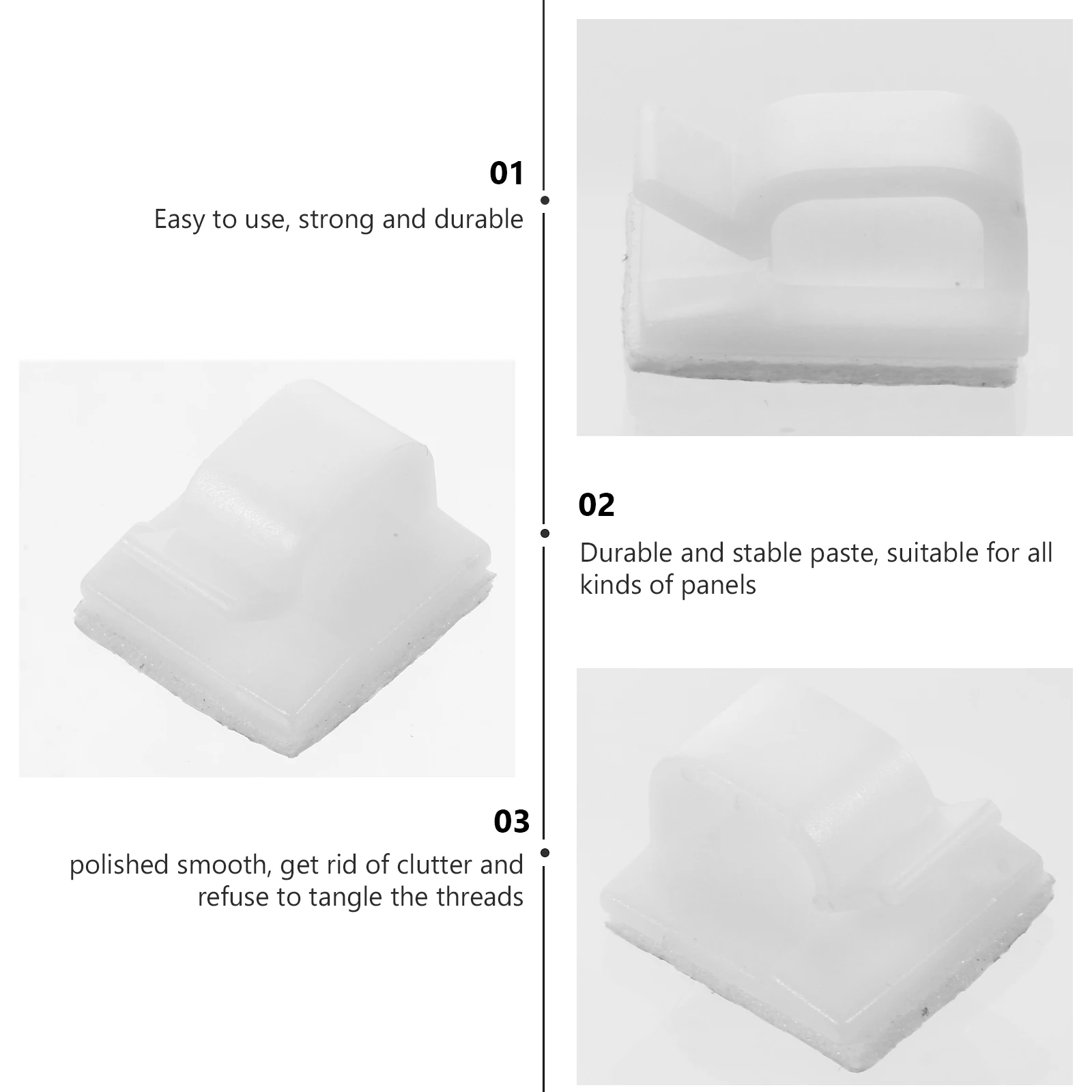 100 pcs Back Adhesive Cable Clips Durable Nylon Cord Organizer For Computer Usb Wires Self-Adhesive Cable Clamp Cord