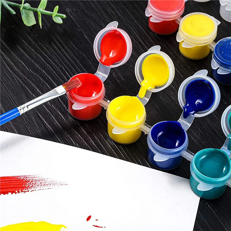 100 شريط 600 وعاء أواني طلاء فارغة شرائط صغيرة حاويات تخزين شفافة و 100 قطعة فرش طلاء فنون الرسم والحرف اليدوية