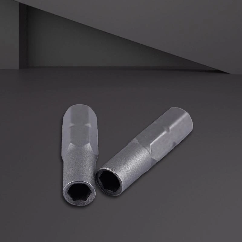 F92C 2PCS 6.35 ถึง 4 มม. อะแดปเตอร์ปลอกแขนหกตัวแปลงหัวแปลง 1/4 นิ้วตัวแปลงบิต 1/4 นิ้ว