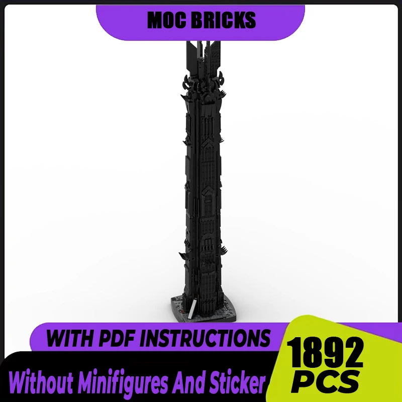 

Magical Rings Moc Building Block Movie Scene UCS Cirith Ungol Model Castle Bricks DIY Assembly Street View Toy Gift