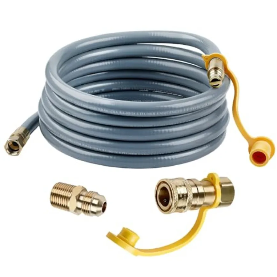 

3/8 Inch ID Natural Gas Hose with Quick Connect Fittings Natural Gas Line Hose Conversion Kit Low Pressure LPG Hose for Weber G