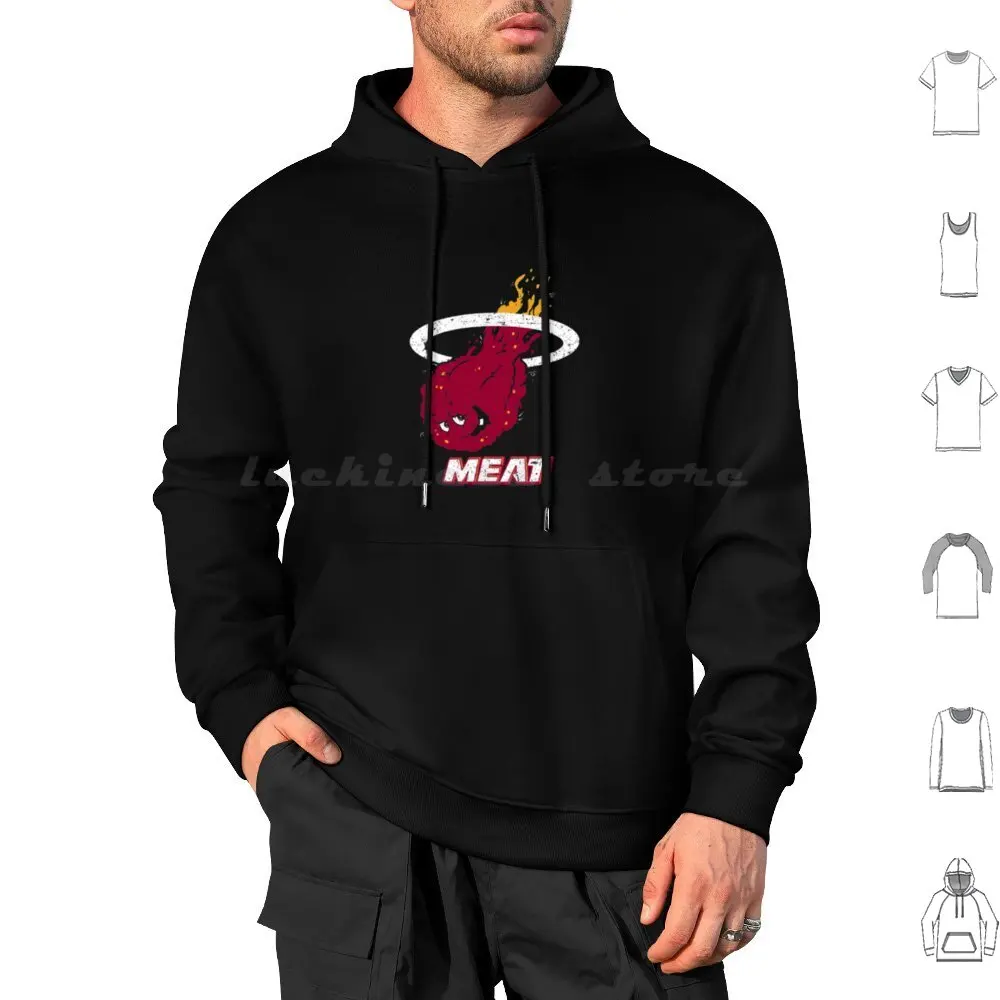 Basketball Team Miami Meat Hunger Force Hoodies Long Sleeve Aqua Teen Hunger Force Meatwad Adult Swim Athf Frylock