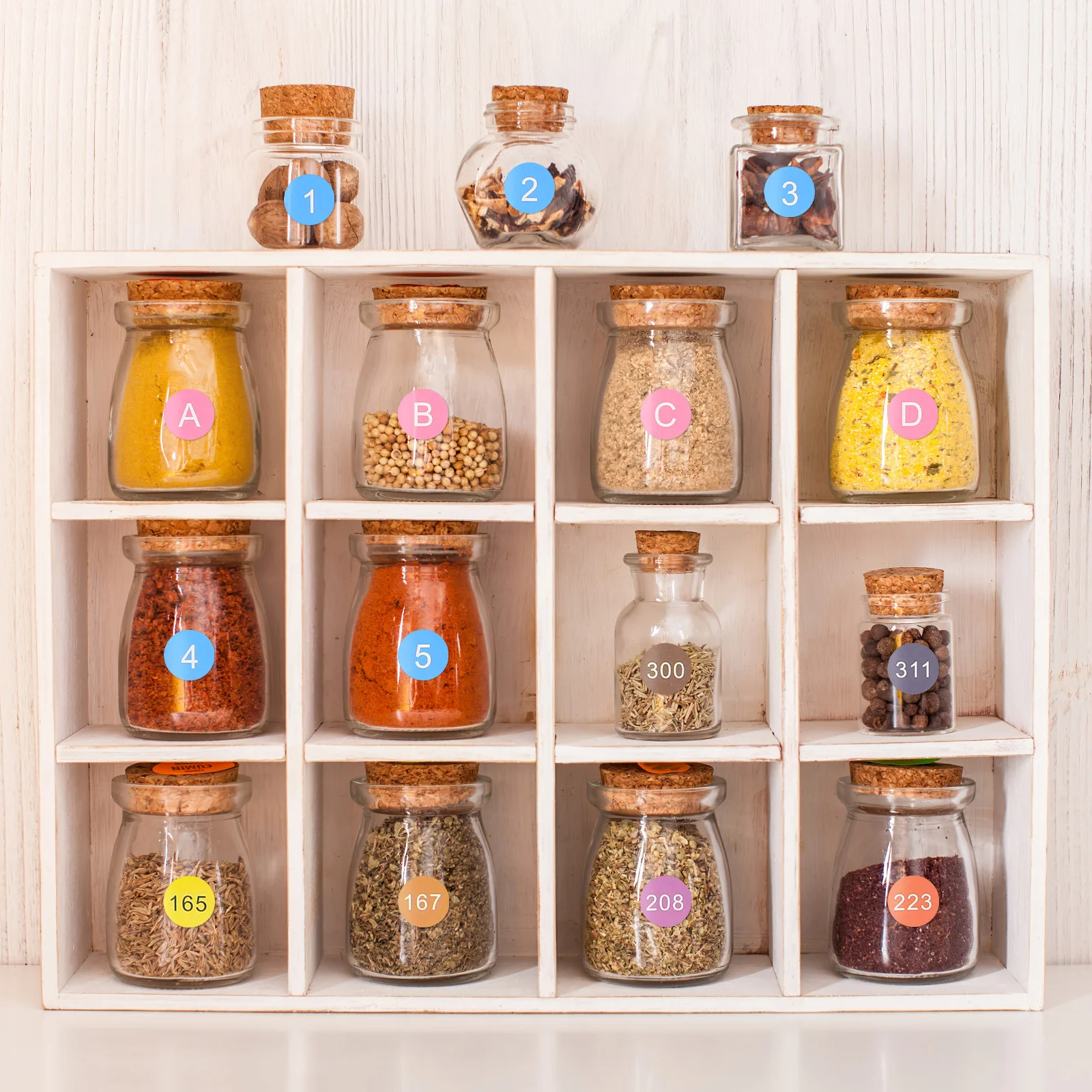 

4 set Colorful Number Stickers 1-20 Adhesive Labels For Cross Stitch Craft Box Storage Kids Learning