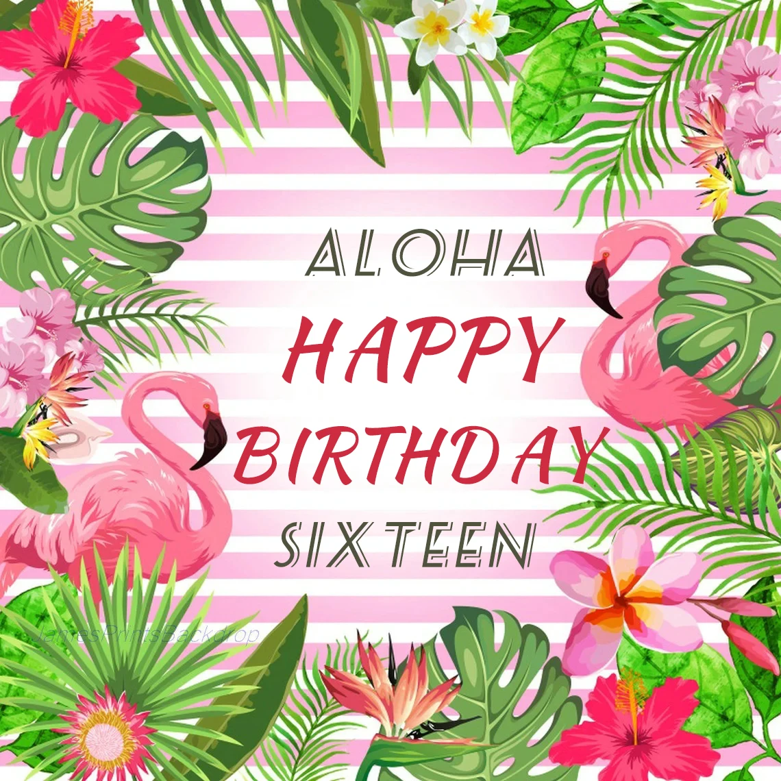 

Custom Name Flamingo Photo Birthday Party Backdrop Poster Summer Tropical Hawaiian Photography Background Banner for Girls Women