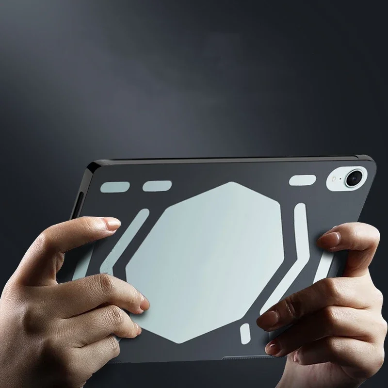 Koelhoes voor iPad Mini 7 6 tablet TPU-hoes Drop beschermhoesaccessoires, holle achterkant voor montage van tabletkoeler