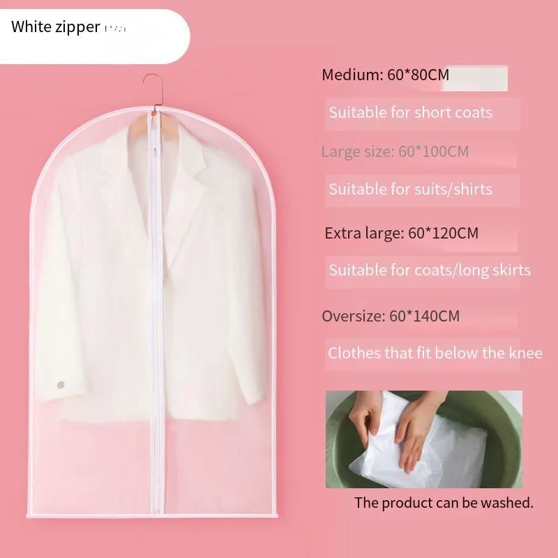 PEVA Transparent Household Clothing Covers Clothes Protective Dust-proof Water-proof Durable Coat Suit Dress Organizer Hanging