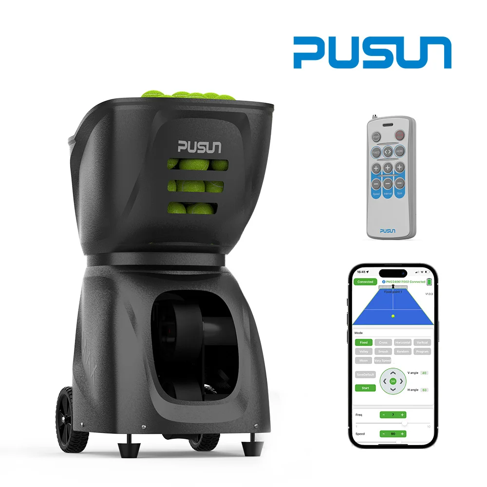 Pusun Tennis Ball Machine Coach Pusun Automatic APP Control Tennis Ball Launch Training Equipment Shooting Machine