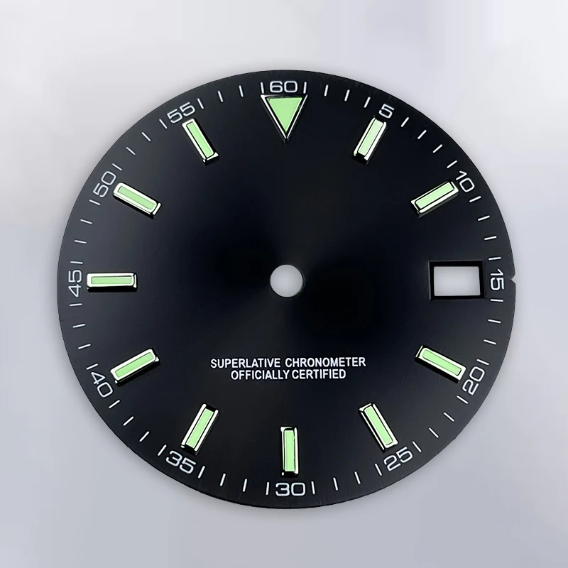 NH35 Dial 28.5mm No Logo Green Luminous Sunray 62MAS Prospex Suitable NH35 NH36 NH34 Movement Replacement Watch Dial Accessories