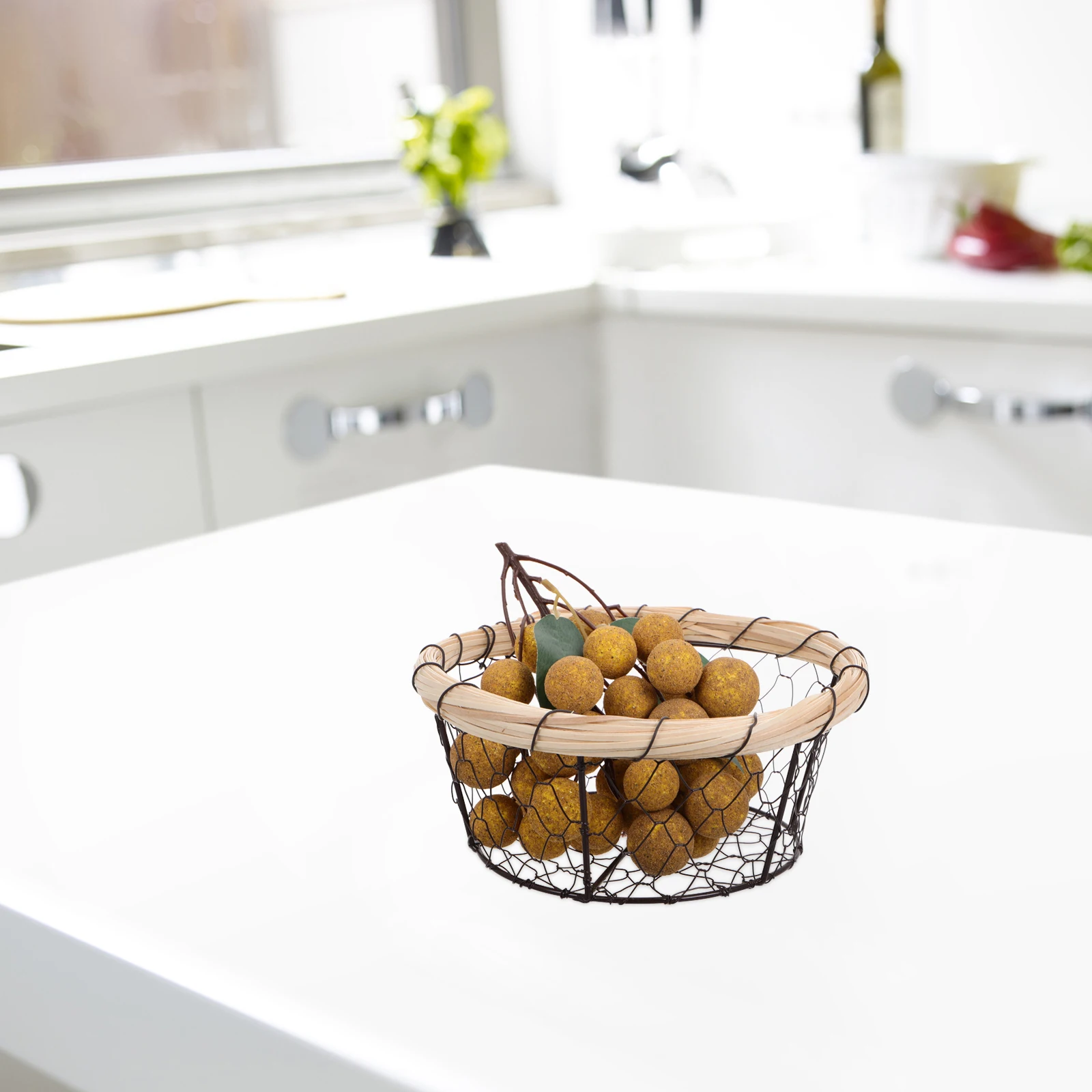 

Iron Wire Basket 19Cm Farmhouse Bread Egg Storage Fruit Vegetable Snack Organizer Kitchen Pantry Container Air