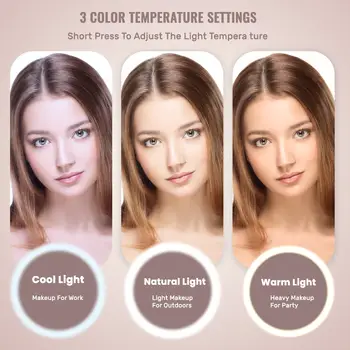 Cestovní kosmetická taštička s LED podsvíceným zrcátkem, kosmetická taštička s nastavitelnými přepážkami pro domácnost, dárky, dovolenou 10 nejlepší prodej LED pouzdro na make-up - №1