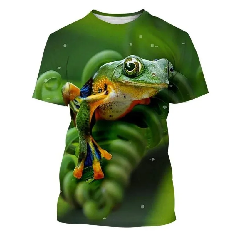 Rainforest Frog Insect Graphic T-shirt Men 3D Printed Womens Clothing Harajuku Fashion Streetwear Funny Kids Tee Shirts