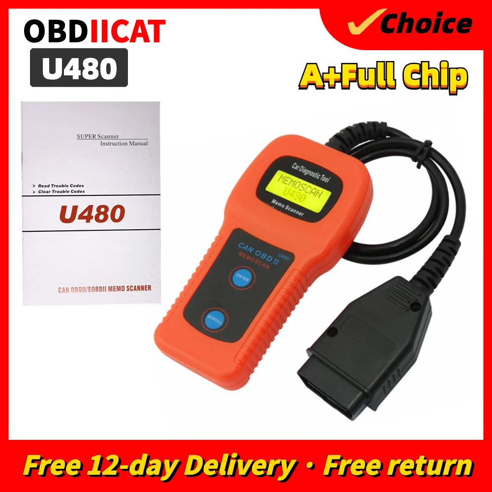 

U480 OBD2 OBDII Scanner Automotriz CAN BUS Code Reader Engine Scanner Automotive Diagnostic Scanner Tool Car Tools Free Shipping