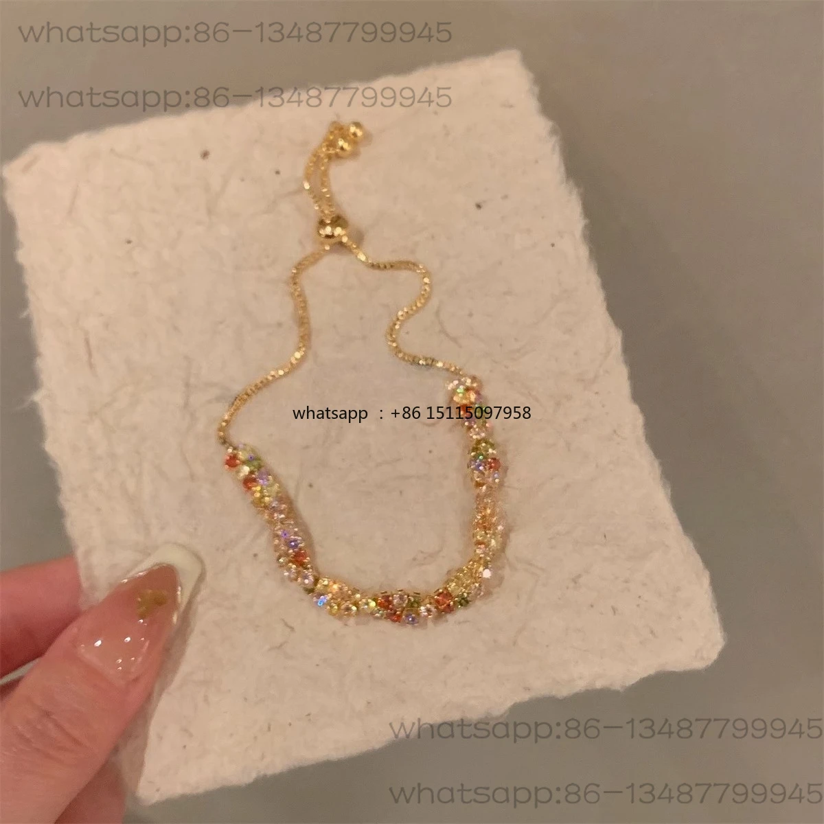 Color dopamine zircon bracelet female design twist delicate bracelet jewelry