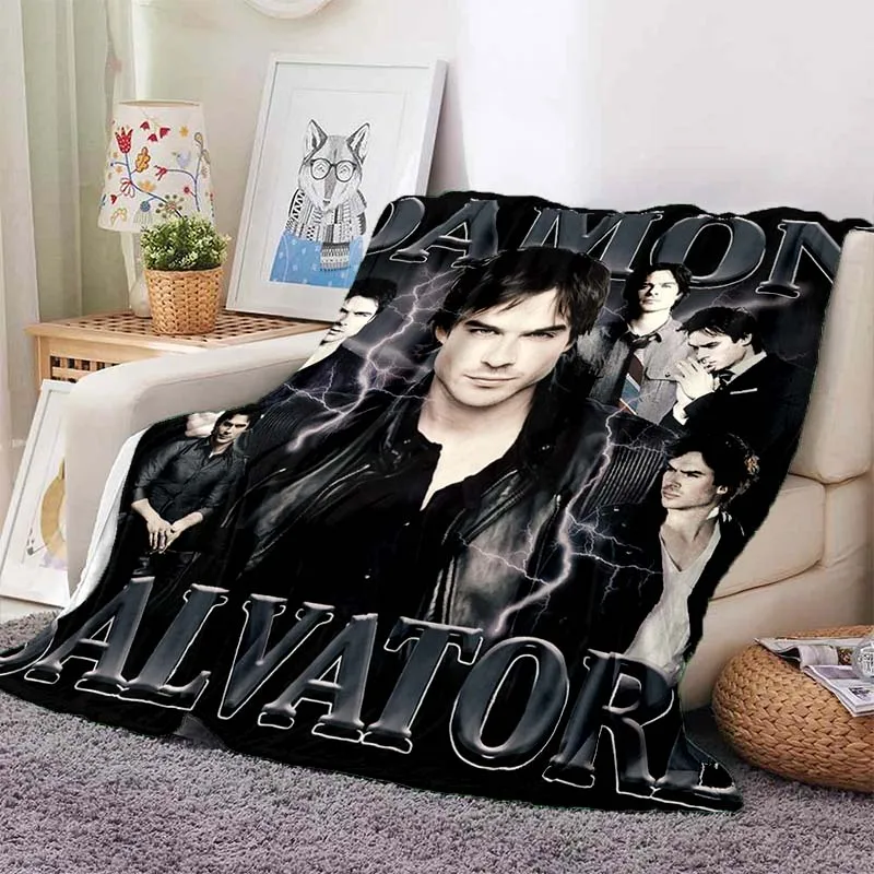 The Vampire Diaries Flannel Blanket Ultra Soft Warm Throw Blanket Sofa Bed Lightweight Bedspread Home Decor Fans Gift For Adult