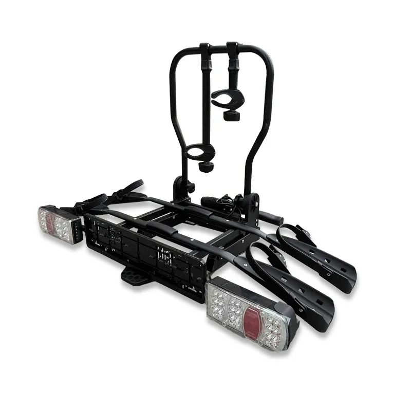 Car Hitch Bike Rack Aluminum Alloy 2 Bicycles Mount Rear Hitch with Licence Plate