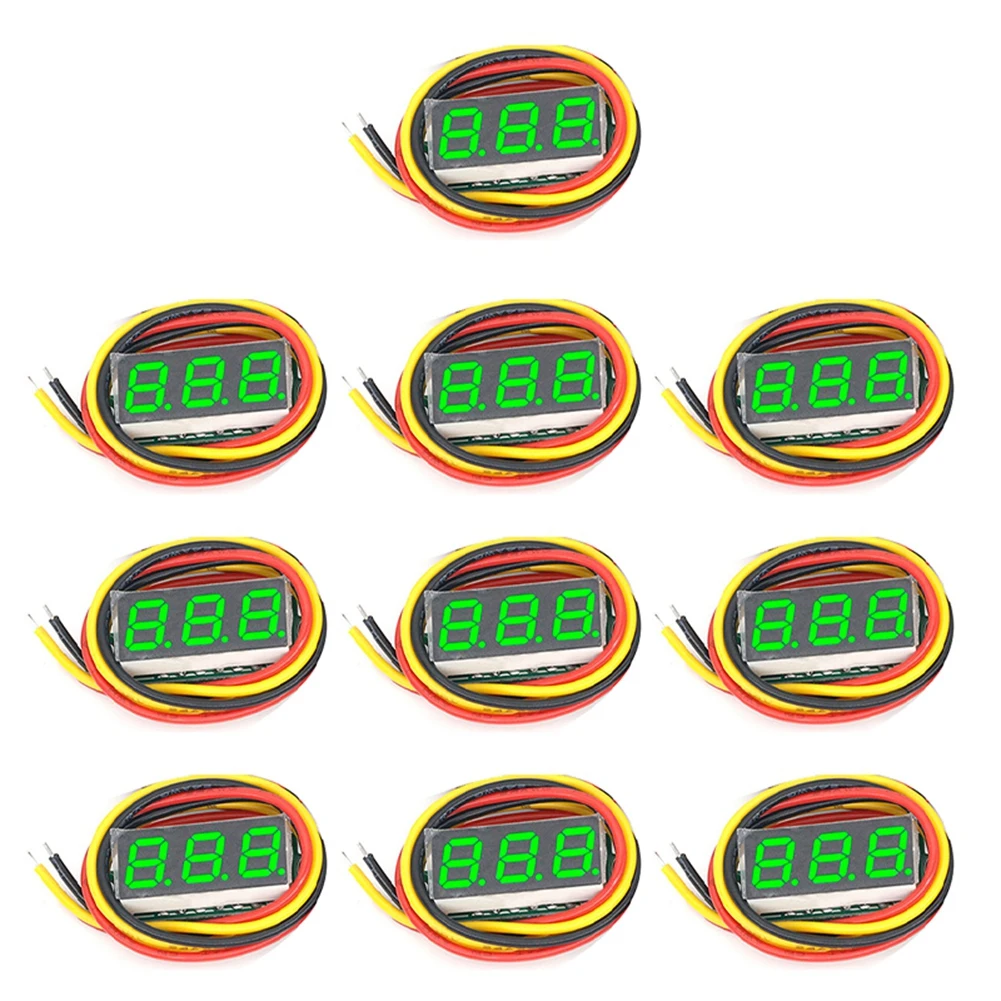 0.28 Inch Micro LED Digital Voltmeter DC 0-100V 10Pcs