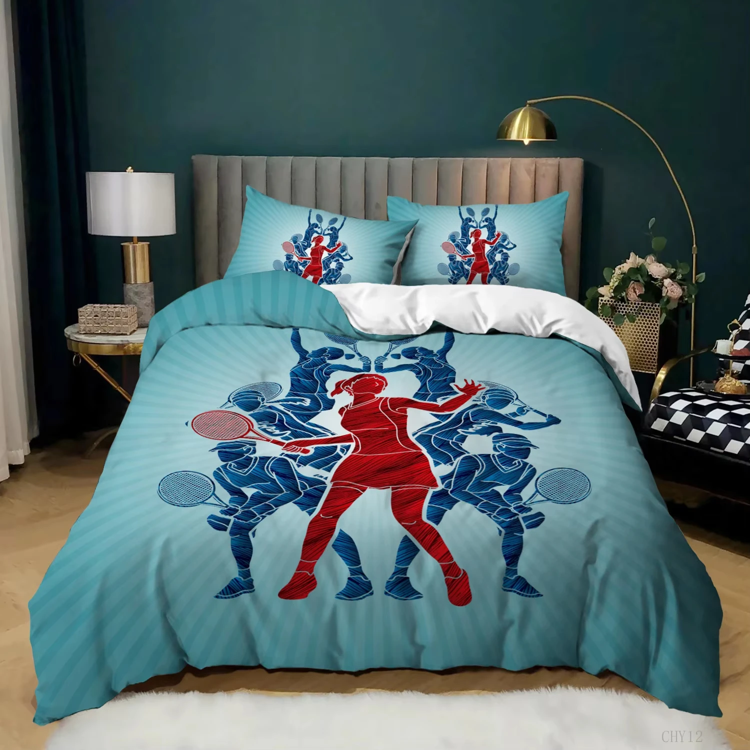 Athlete Duvet Cover Single Full King Size Ball Sports Games Bedding Set Baseball Batter Print Comforter Cover for Boys Girls