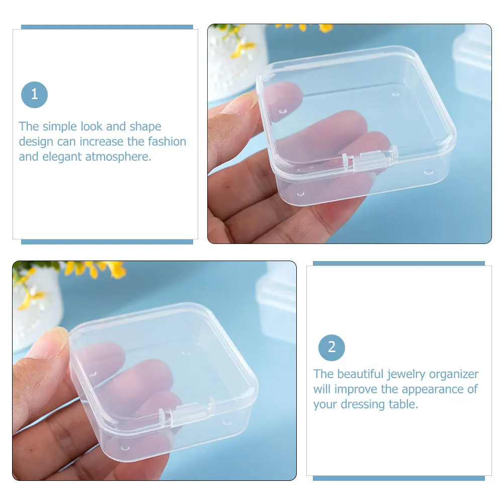 

5 шт. коробка для хранения ювелирных изделий, дорожный органайзер для ожерелья, прозрачный чехол для бусин, контейнеры из полипропилена, портативный для колец